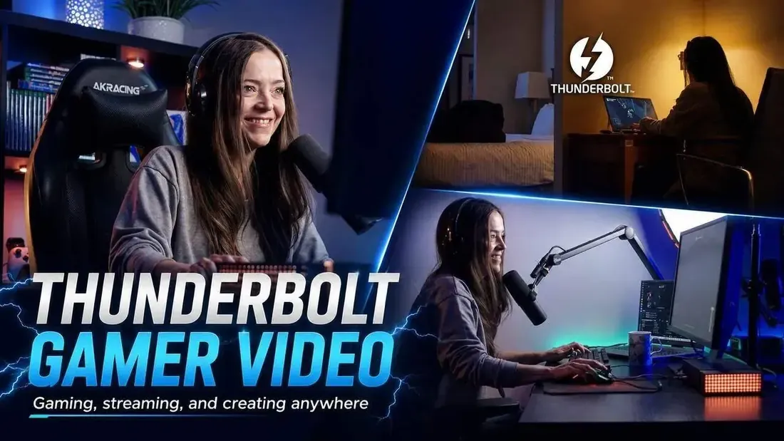 Thunderbolt gamer video for gaming, streaming, and creating anywhere